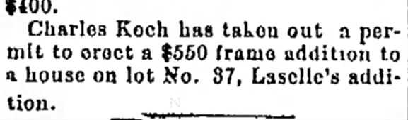 GGKoch adds on...current location of home at this time was LaSalle street.