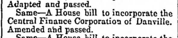 Central Finance Corporation 1867