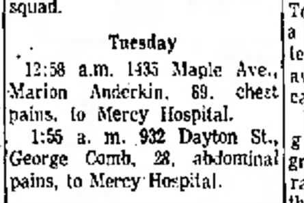 Marion Anderkin checks into Mercy Hospital in Hamilton, Ohio