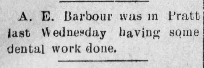 A E Barbour
The Cullison Times, Cullison KS
9 Apr 1915, Fri, p1