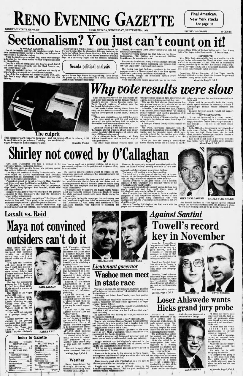 front page Sept 4, 1974