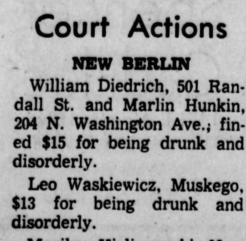 Leo Waskiewicz fined for being drunk and disorderly