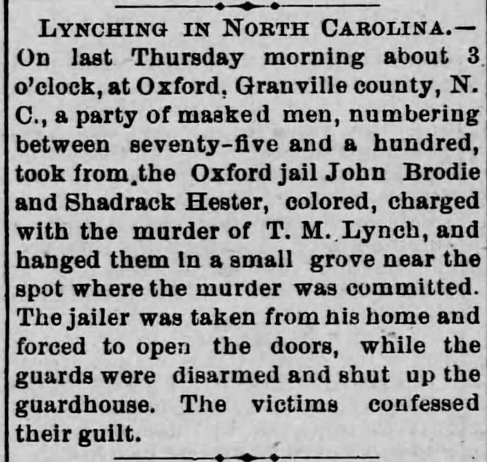 Lynching in Granville County
