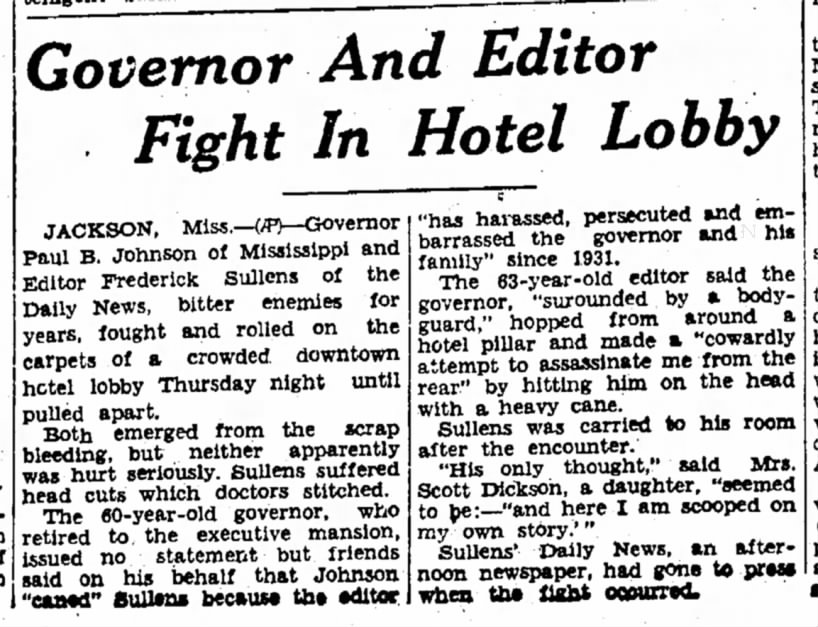 Governor and editor in fight