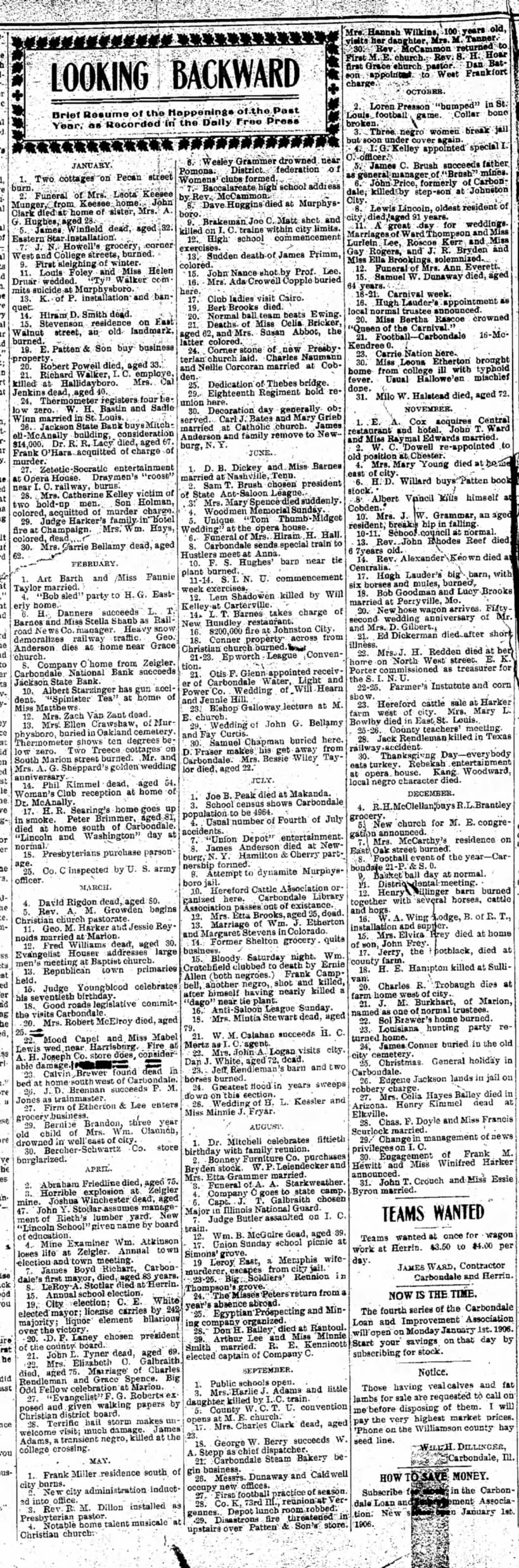 Lewis Lincoln
Daily Free Press
1 Jan 1906 p 2