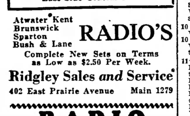 Ridgley Sales and Service 25 Dec 1928 p23