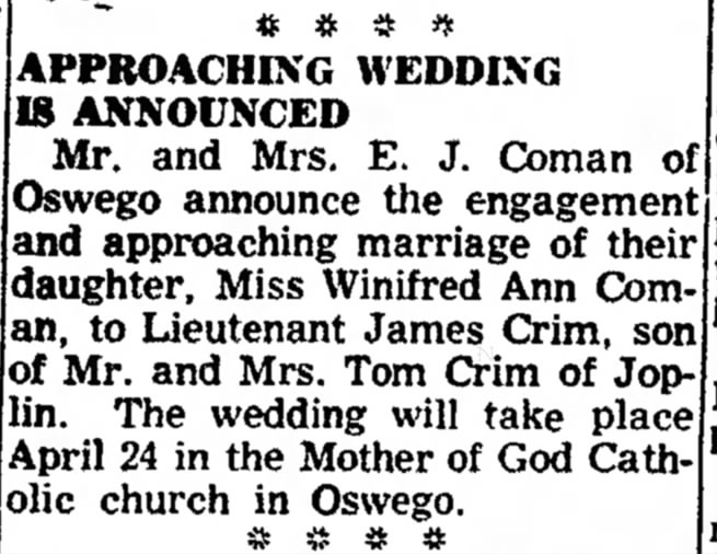 4/11/54 Jim& Winnie engagement