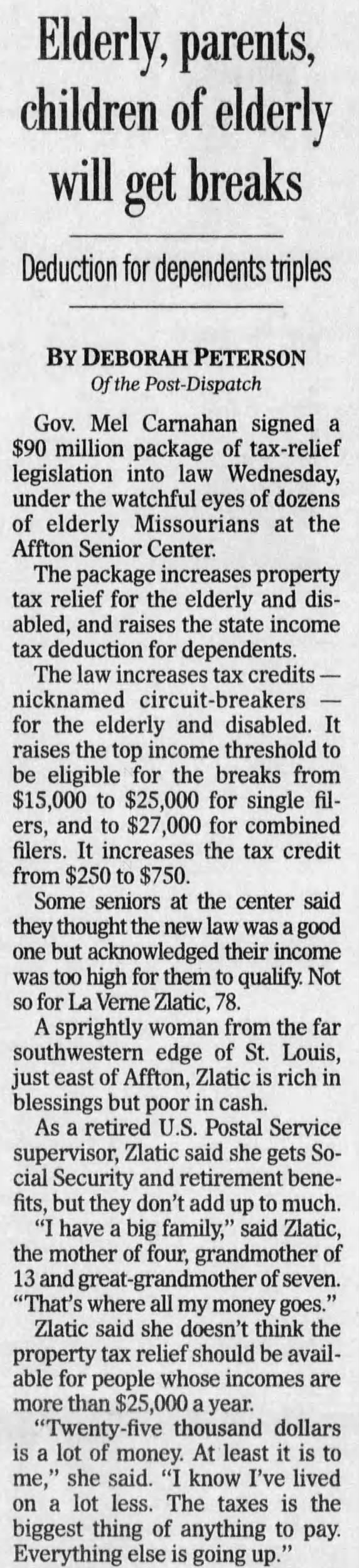 Laverne on Tax Breaks - 1998