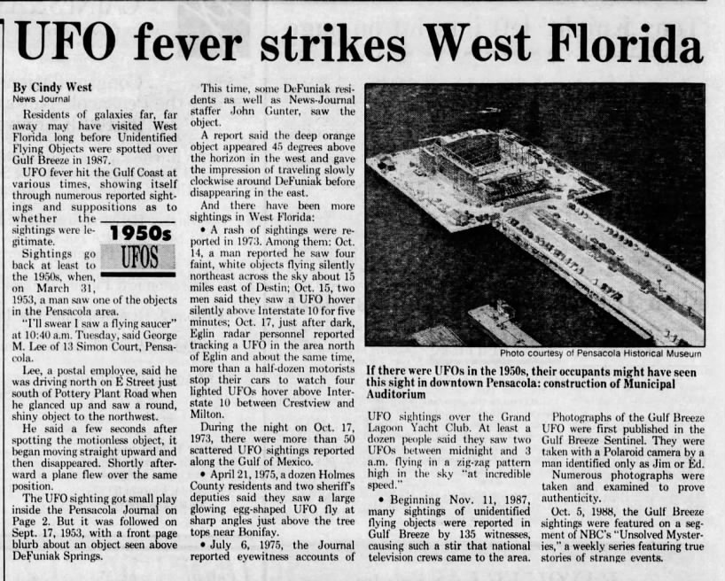 Pensacola News Journal - March 5, 1989 - page 130 - Gulf Breeze UFO