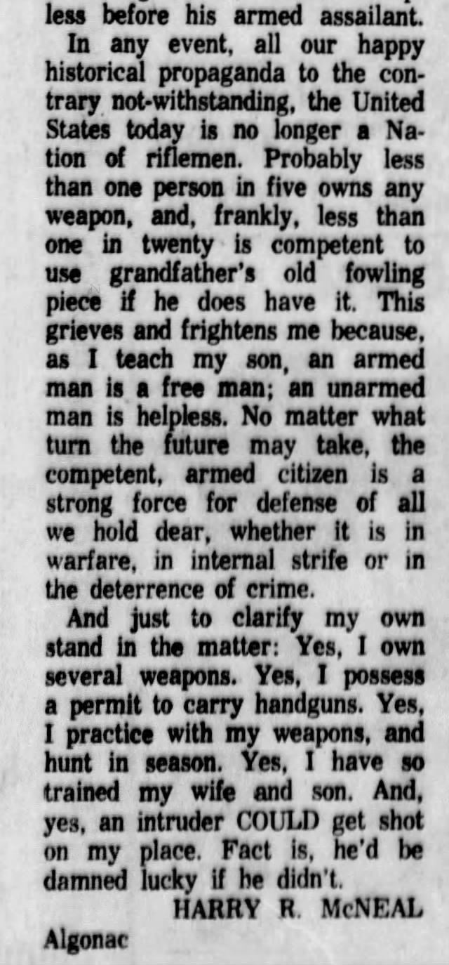 "An armed man is a free man" (1963).