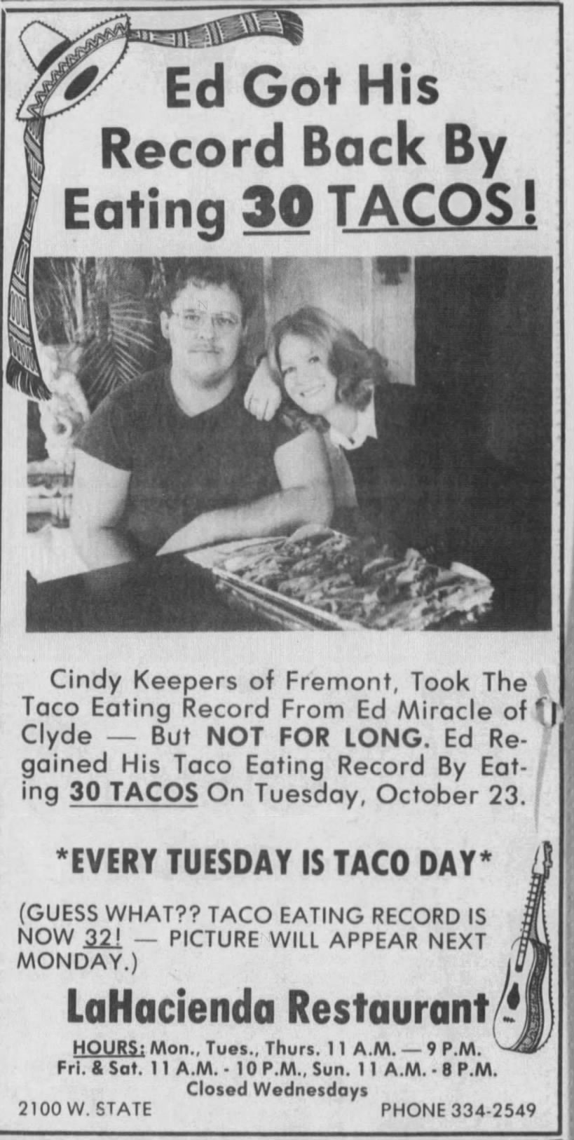 "Every Tuesday Is Taco Day" (1973). Taco Tuesday!
