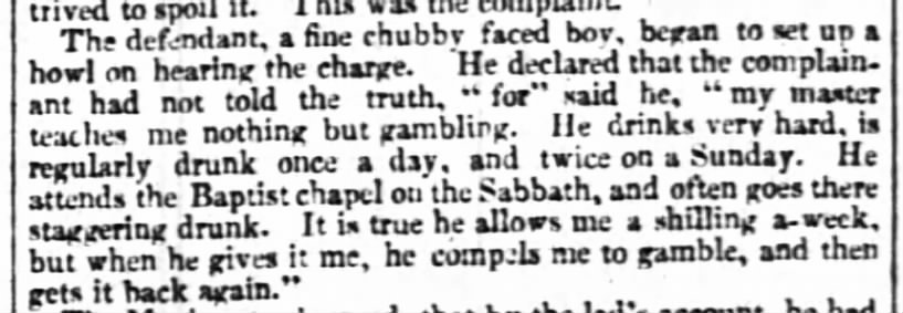 "Every day and twice on Sunday" (1826).