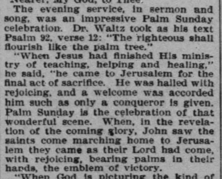 "Saints come marching home to Jerusalem" (1898).