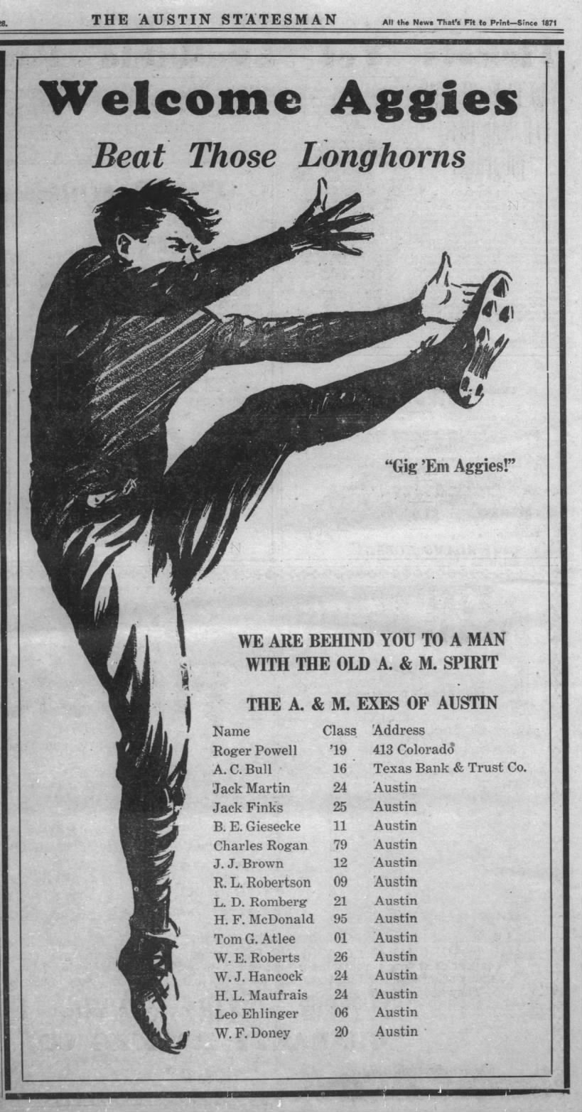 "Gig 'em, Aggies!" (1928).