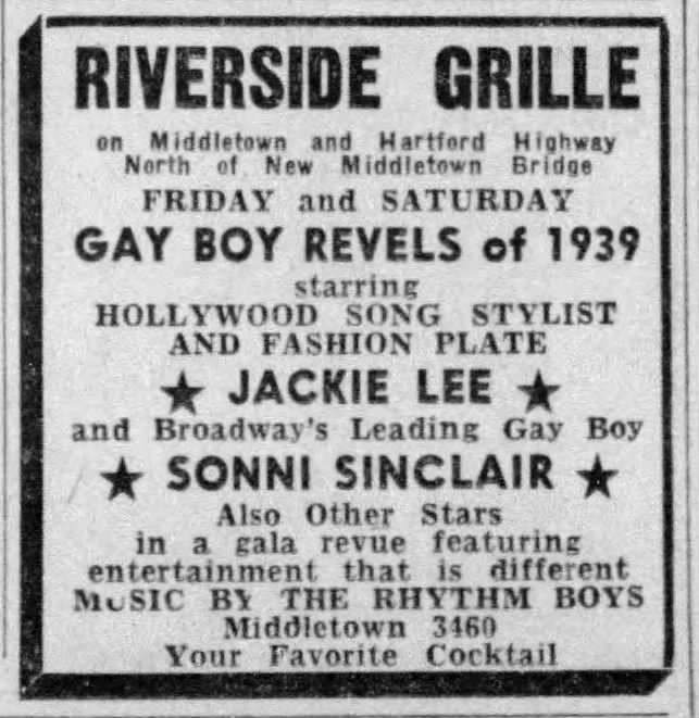"Sonni Sinclair -- Broadway's Leading Gay Boy" (1938).