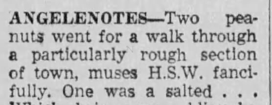 "Two peanuts..one was assaulted" (1953).