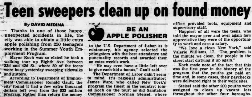 I Love a Clean New York -- Be an Apple Polisher (1979).