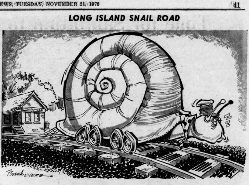Long Island Snail Road, a nickname for the Long Island Rail Road (1978).