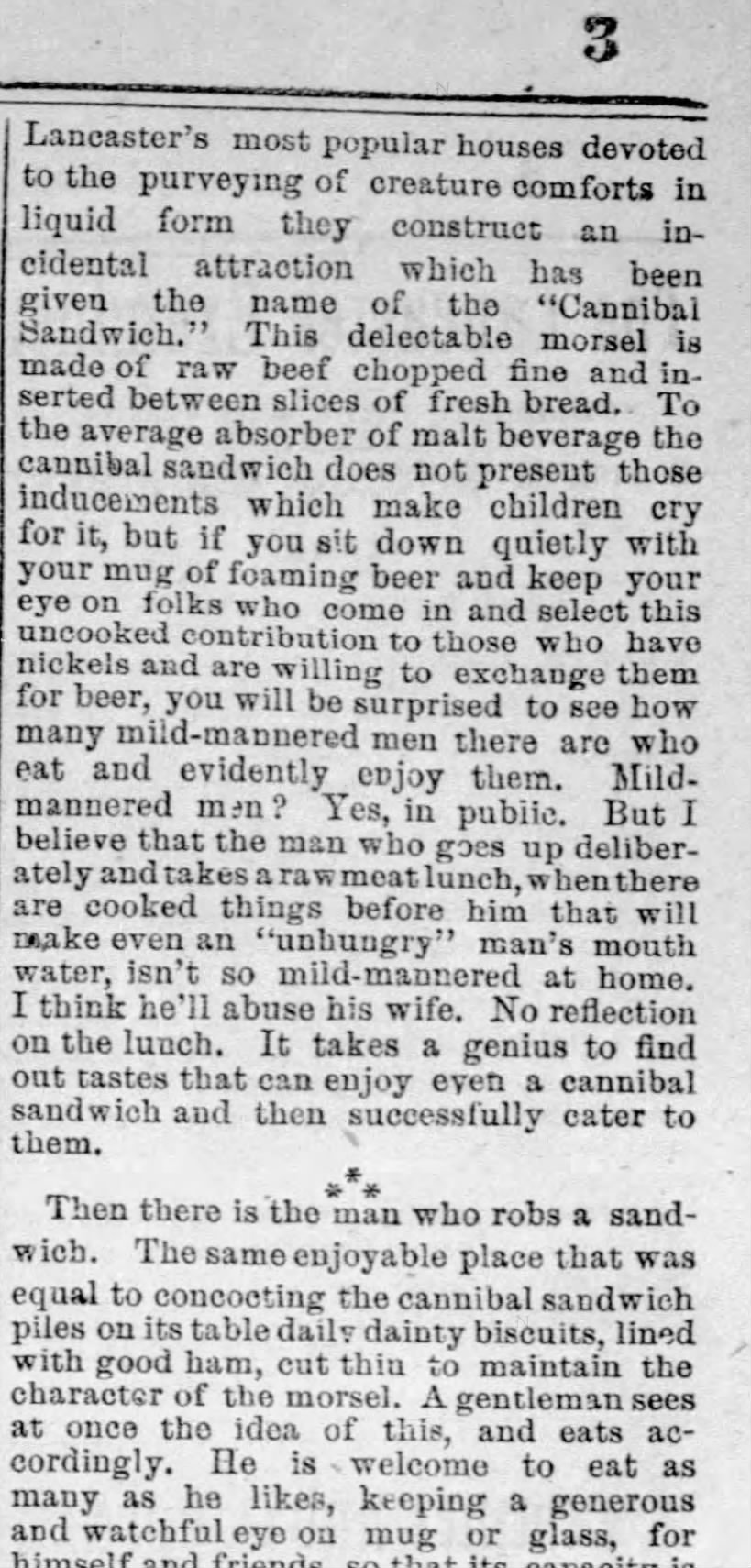 Cannibal sandwich (1888).