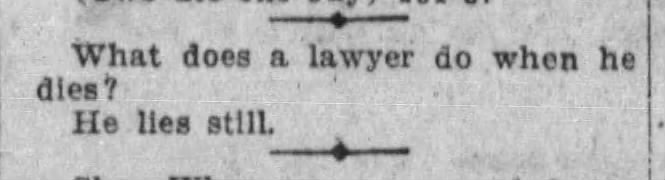What a lawyer does when he dies -- he lies still (1922).