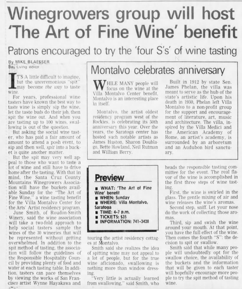 "Four S's of wine tasting" (1992).