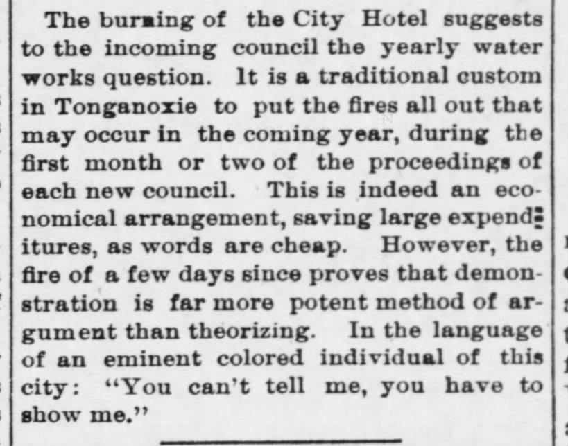 "You can't tell me, you have to show me" (1892).