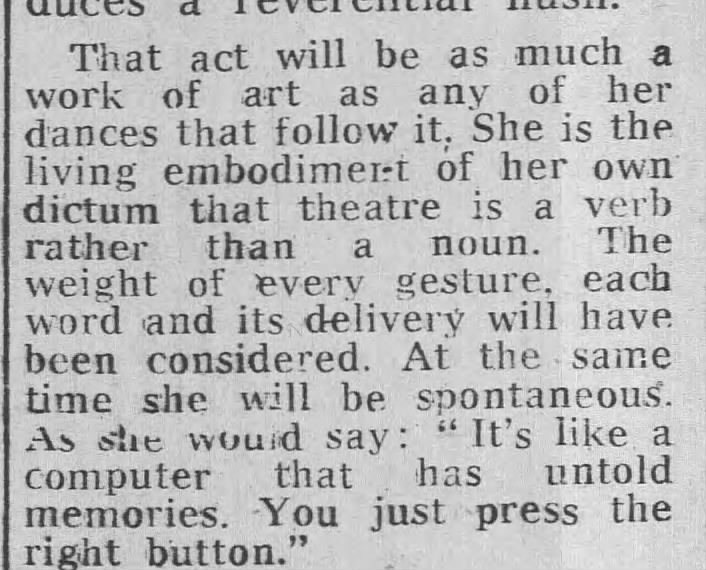 "Theatre is a verb rather than a noun" (1979).