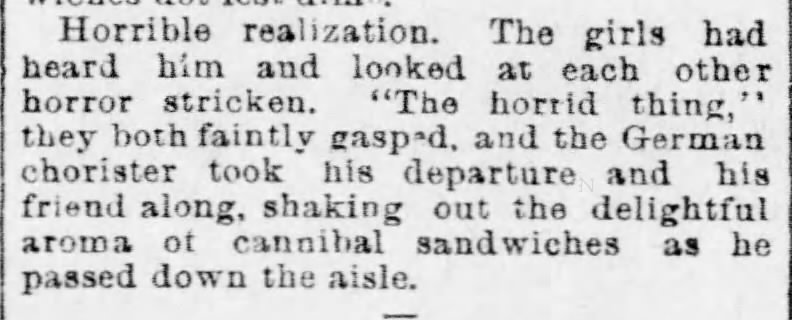 Cannibal sandwich (1888).
