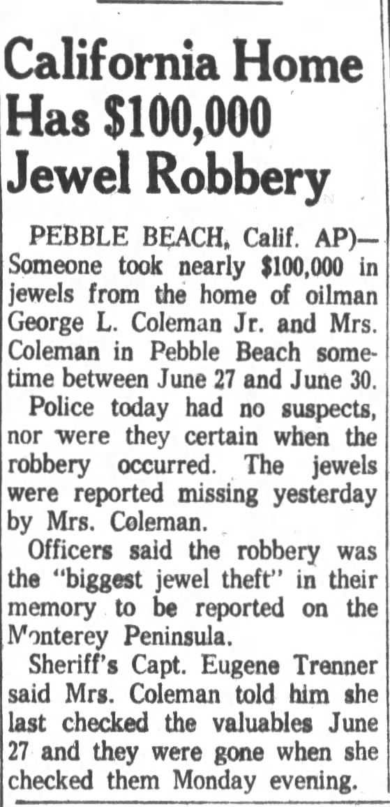Coleman - Robbery 1958