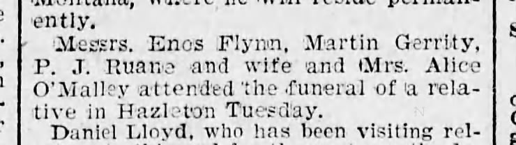 Ludden Relative Funeral 1898