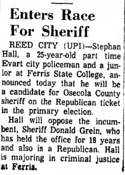 RC Race for Sheriff Jan 13, 1972