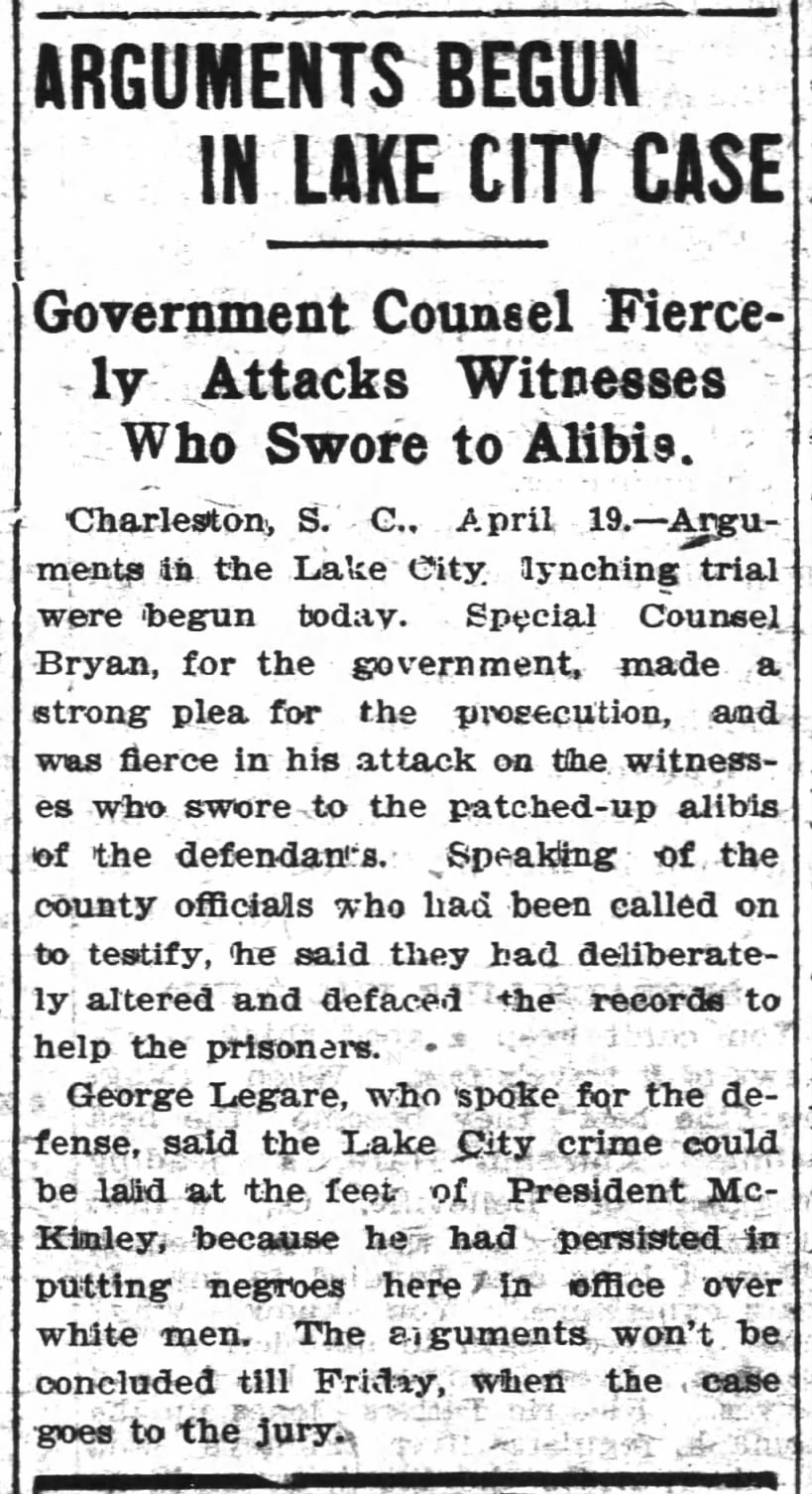1898 - Baker Trial  - closing arguments 1