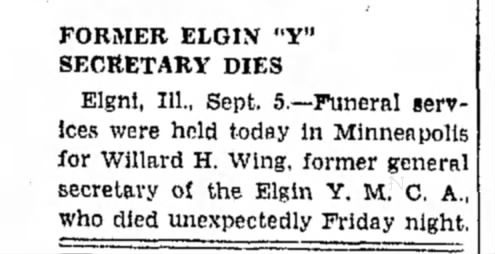 Willard Wing dead 9.05.1944