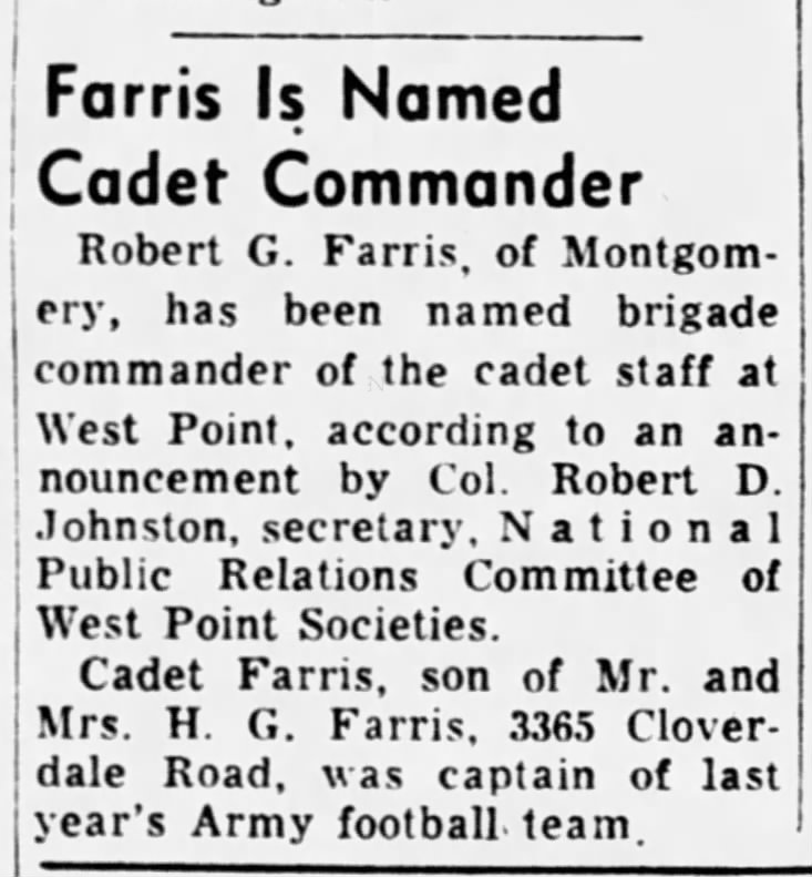 Farris is named brigade commander