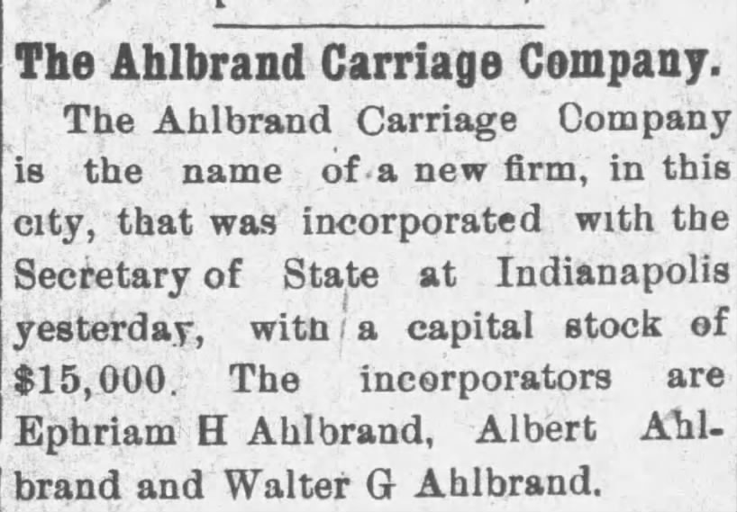 The Ahlbrand Carriage Company
