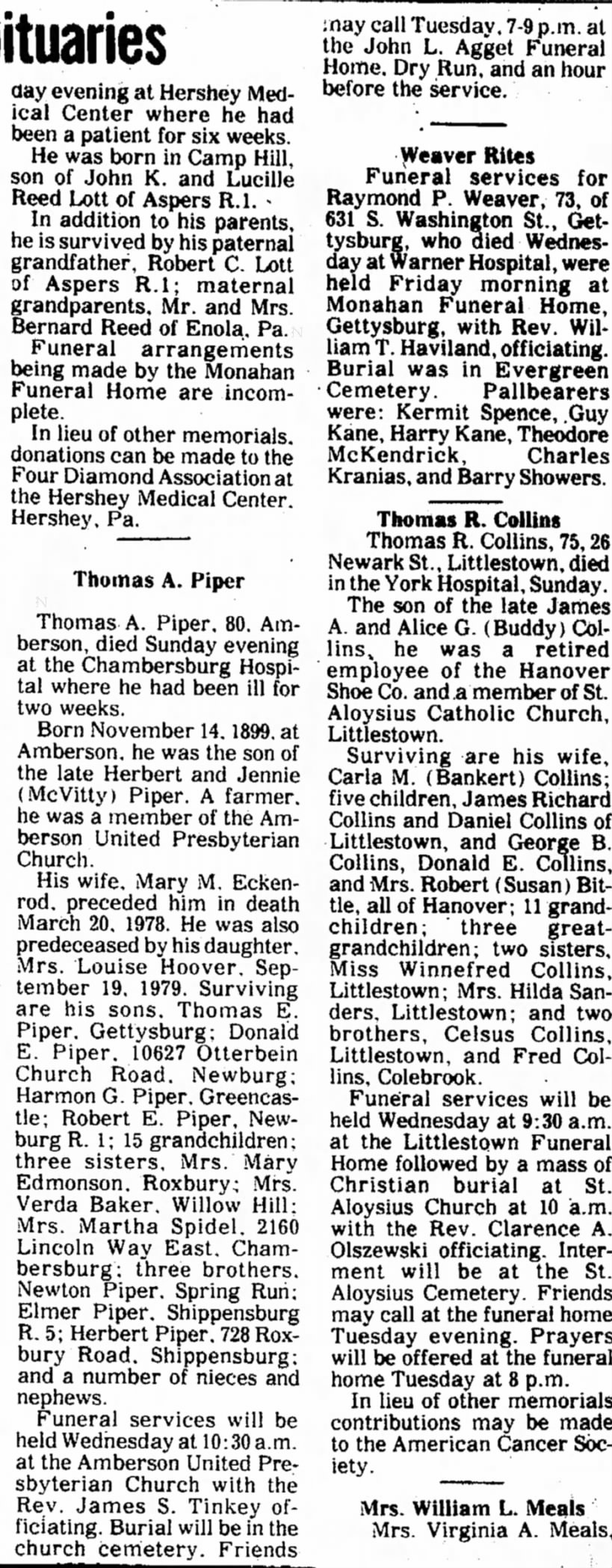 Thomas A Piper