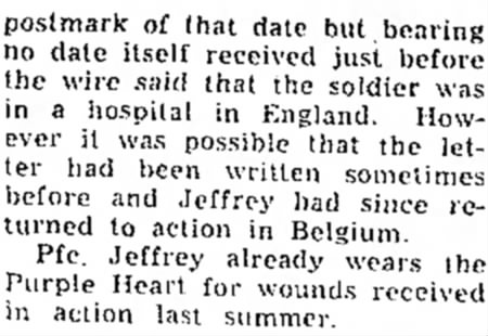 James E. Jefrrey remainder of newspaper article.