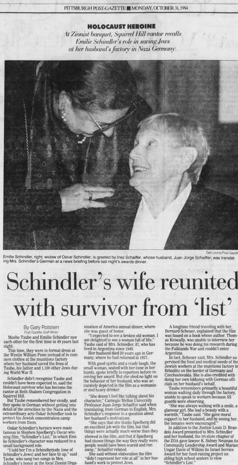10-31-94 Emilie Schindler story
