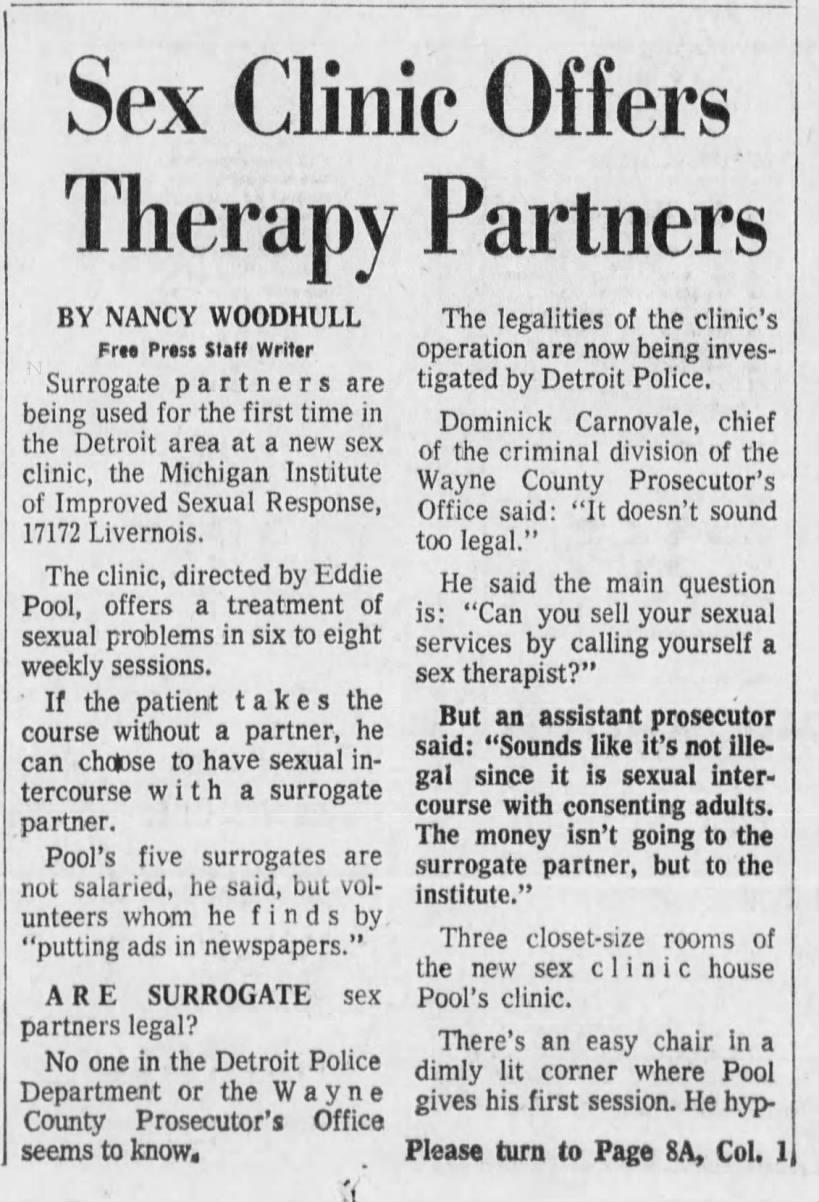 24 Jun 1974 Pt 1 Sex Clinic Offers Therapy Partners