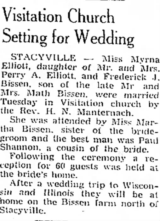Fred and Myrna Wedding June 26 1942 (Mason City)
