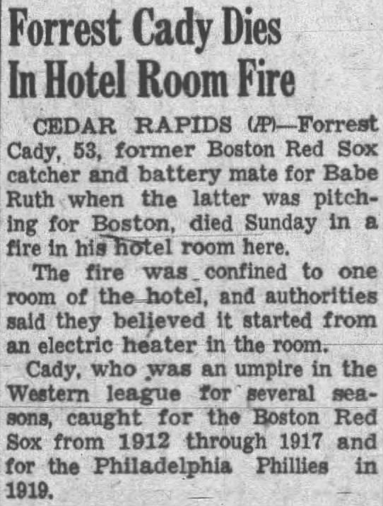 Forrest Cady Dies In Hotel Room Fire