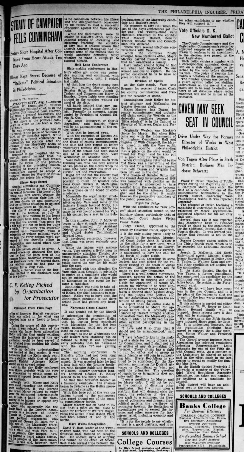 2nd page of article from 1931-8-7 re. Kelley picked for prosecutor