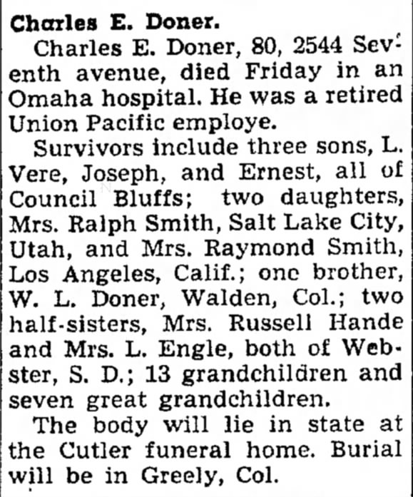 Charles E. Doner obituary