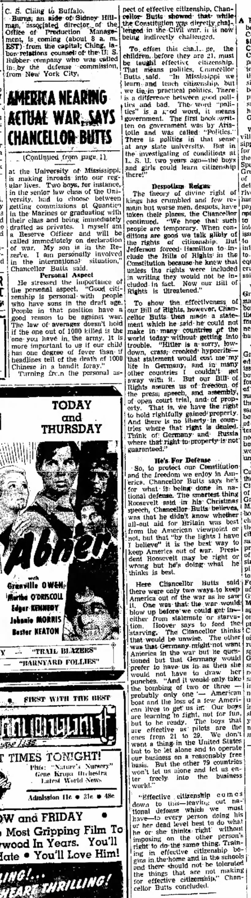 A. Benjamin Butts article 2
The Delta Democrat-Times
Greenville, MS 26 February 1941
