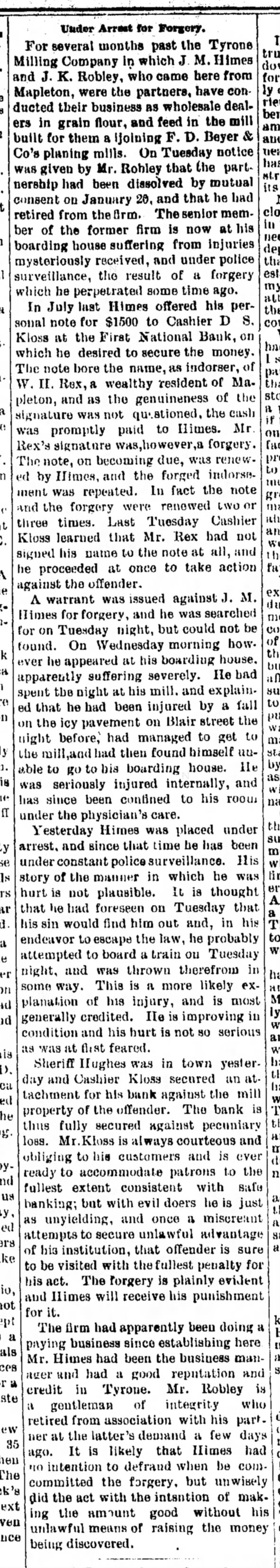John K. Robley-mill-Tyrone Daily Herald-p.4-28 Jan 1892
