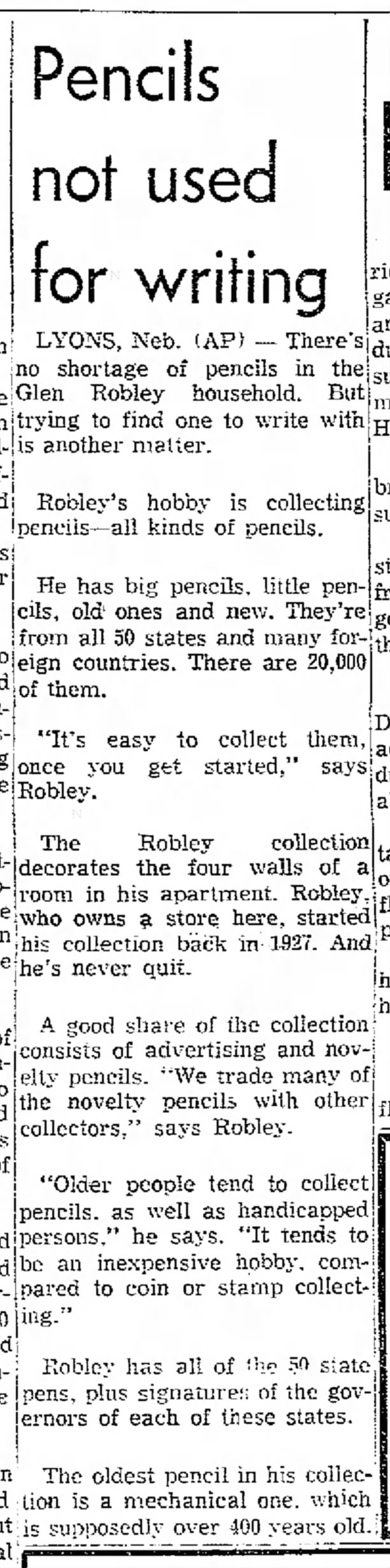 Glen Robley's Pencil collection-Daily Capital News, Jeff City, Missouri-21 Dec, 1967-page 19
