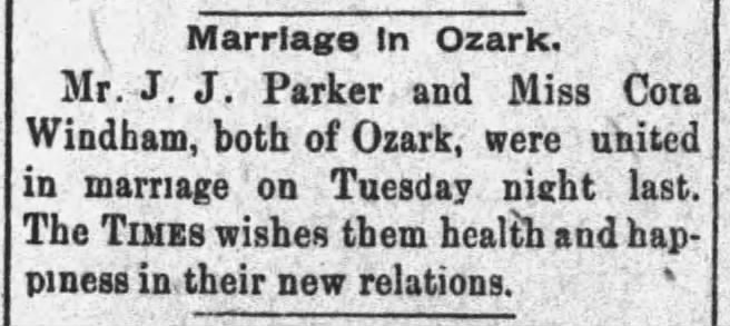 Marriage of Parker / Windham