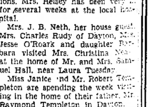 JB Neth = JB Neff?? Mrs Charles Rudy = ggm of Aunt Jackie?