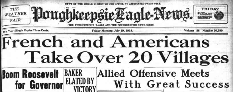 Headline Pok Eagle July 19, 1918, page 1