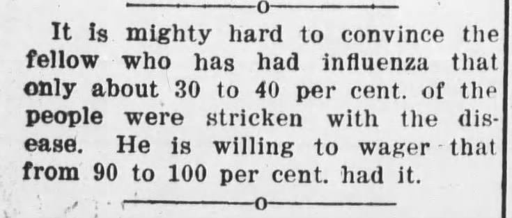 Hard to convince "Spanish flu" victims they are a minority (1918)